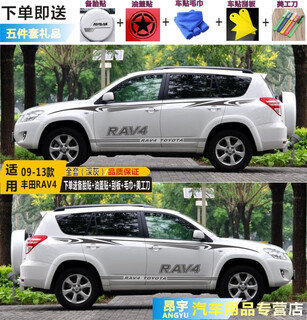 Tujunda is suitable for 09-21 toyota rav4 car stickers, special body waistline stickers, modified decals, color strip decoration, full set (dark gray)