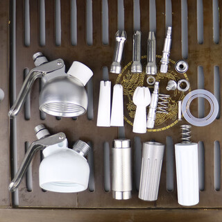 Cream gun accessories, decorating nozzle sleeve, silo cap, barrel axis, cream gun nozzle, silicone sealing ring, nozzle cover, plastic lotus nozzle