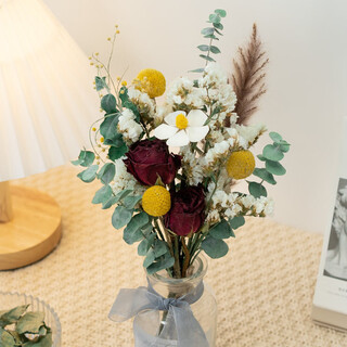 Aiman rose eucalyptus dried flower bouquet living room entrance decoration ins nordic style photo props diy flower arrangement gift red rose bouquet without bottle