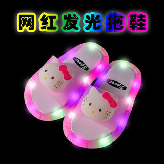 Ping shiman children's slippers summer girls home indoor non-slip internet celebrity luminous girls fashion outerwear sandals slippers