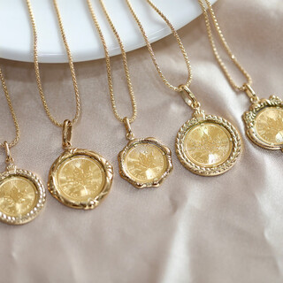 Drjefun2020 new japanese 18k gold inlaid 24k canadian maple leaf gold coin pendant necklace pure gold commemorative coin for women twelve 1g maple leaf queen gold coin pendant