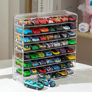 Car model storage box, children's toy racing hot wheels acrylic storage rack, multi-layer transparent display rack, eight-compartment storage box