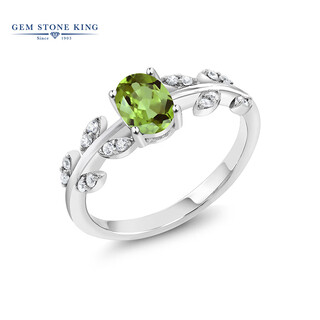 Gem stone king green peridot ring for women, 925 silver inlaid with 1.01 carat colored gemstones, as a valentine’s day gift for your girlfriend, us no. 9