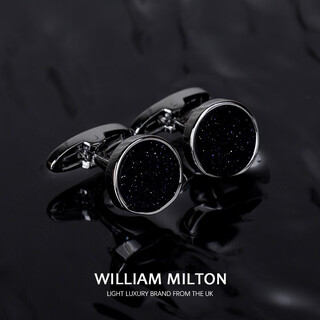 William milton eternal love starry sky stone cufflinks men's light luxury birthday gift high-end cuff pins customized gift box black