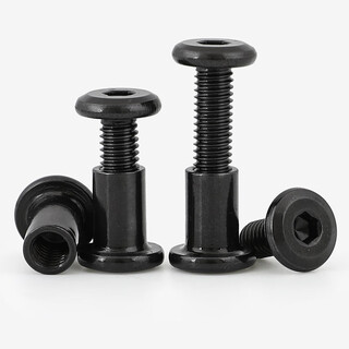 Xuanying black 316 stainless steel flat head beveled hexagonal screws round head screws bevel bolts nuts furniture screws m6*16 screws + nuts (2 sets)