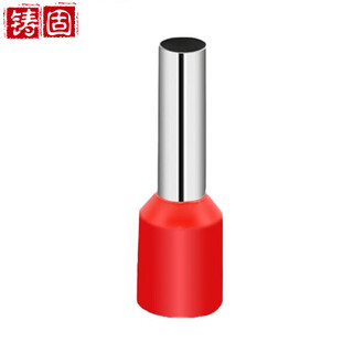 Cast solid tubular pre-insulated terminal tubular terminal block pre-insulated terminal copper cold-pressed terminal wire connector ve wire nose pin type copper nose ve6018/1000 only 6 square meters red