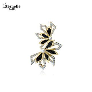 Eternelle french eternal black knight series brooch, high-end light luxury design, european and american corsage brooch, bright gold
