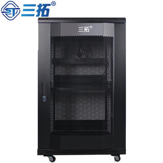 三拓 网络服务器机柜42U机柜2米高1000深1.2米高600宽22U多库发货加厚板材ST高端型 ST.6032高1600宽600深1000