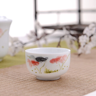 Yufan jingdezhen ceramic wine warmer hot pot wine cup one or two chinese kung fu tea set single cup rice wine white wine cup pastel fish 50ml wine cup
