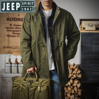 Jeep spirit workwear american m51 parka fishtail field windbreaker military green coat cloak jacket men's mid-length military green l