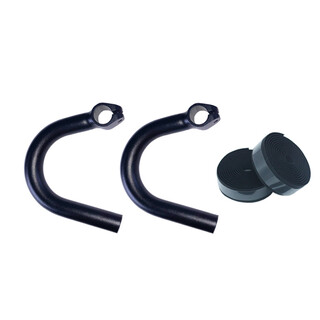 Hui zhenyu bicycle deputy handlebar rest handle new mountain bike modified road bike bent handlebar increased aluminum alloy handle bent handlebar + black handlebar