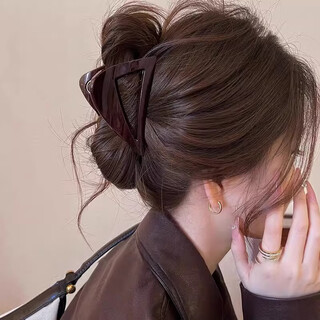 Idel maillard grappling clip shark clip women's new high-end back of the head hair clip hair accessories head accessories birthday gift f3033 chocolate brown exquisite high-end brand clamp