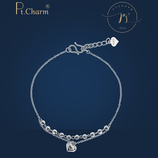 Pt.charmpt950 love bracelet platinum laser beads adjustable bracelet personalized simple platinum bracelet for girlfriend ready in stock 3.2-3.3g chain length 16+3cm