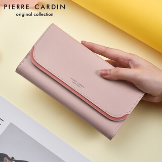 Pierre cardin wallet women's long cowhide fashion women's handbag new tri-fold clutch simple wallet pink collect and add to purchase to enjoy priority delivery