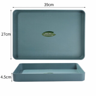 Hill nordic color food-grade home living room melamine tea tray water cup tray rectangular deepened dish tray sundry storage tray rectangular large-dark green