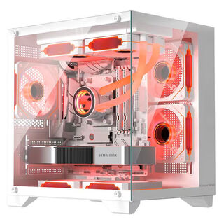 Great wall frost t5 ocean view chassis (matx/double-sided panoramic glass/9 fan positions/240 water cooling) vision s1mini white