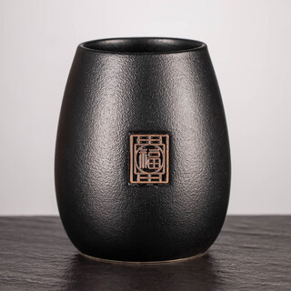 Craftsman's preface tea ceremony six gentlemen ceramic tea cylinder ebony sauce tea needle teaspoon pot pen tea clip tea accessories tea pet <fang fu> tea ceremony barrel - single barrel
