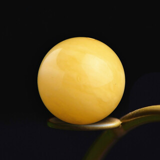 Dingfei original mineral unoptimized chicken fat yellow new beeswax loose beads round beads duobao buddha bead bracelet single bead star and moon matching 6mm premium full honey chicken fat yellow