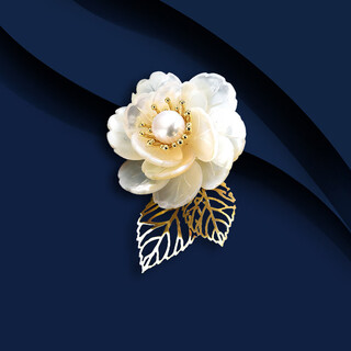 Marco bizzarri high-end brand brooch camellia high-end brooch for women mother-of-pearl corsage luxury brooch for women teacher's day gift for teachers mother's day gift for mom