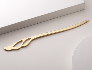 Baozha imported from south korea yin jinghan's same style metal hairpin, national style elegant hairpin, versatile simple retro hairpin, wing style gold ready-made