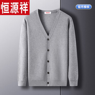 Hengyuanxiang woolen fleece sweater men's spring and autumn cardigan men's versatile casual jacket men's middle-aged dad's jacket light gray-012 m 165 recommended 100-115jin jin equals 0.5 kg