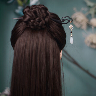 Black sandalwood hairpin, ancient style hairpin, white magnolia flower, zen style, hanfu, daily hairstyle, hairpin, hairpin for women, wenqing, black sandalwood hairpin (gift box)