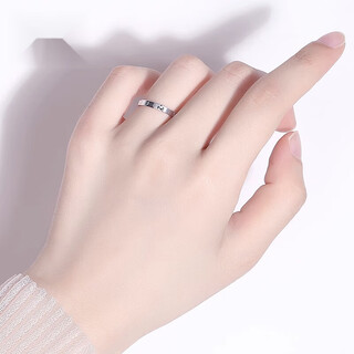 Suhan pt950 platinum ring women's platinum ring tail ring for girlfriend, engraved memory single ring ring 8# 1.2-1.29 grams (face width 2.0mm)