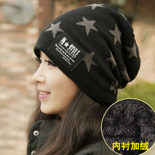 Deshuo young mother's millinery winter hat women's autumn and winter versatile korean style trendy warm plus velvet toe cap fashionable ladies mother black lining plus velvet