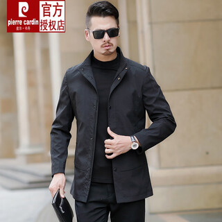 Pierre cardin brand men's jacket 2025 spring, autumn and winter new business casual slim thick top jacket for men 8817 black regular thicker xl (180)