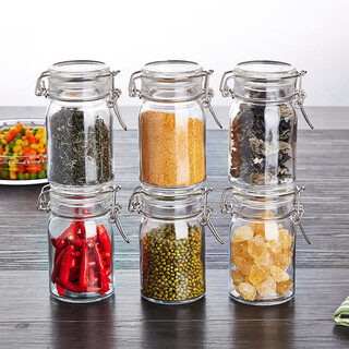 Scybe glass household bottle with lid bird's nest food milk powder storage jar pickled honey jar sealed jar lanshidai 270ml*3