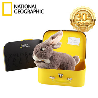 国家地理动物兔子玩偶抱枕亲子互动毛绒玩具儿童生日礼物