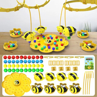 Little bee collecting nectar magnetic beads children's fishing toy 4 years old and above parent-child interactive early education for boys and girls hard-working little bee collecting nectar game package for four