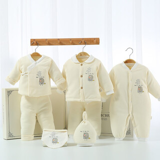 At the beginning of human life, newborn cotton coat set gift box, baby quilted thickened robe, newborn baby full moon gift, autumn and winter