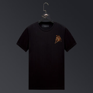 Cxz trendy brand red t-shirt men's zodiac year clothes year of the ox short-sleeved mercerized cotton t-shirt couple wear hot diamond large size black xxxl