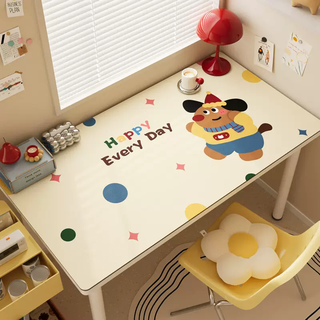Yusenyi student eye protection desk pad children's study special desk tablecloth office computer girls work station leather funny polka dot 60x100cm (waterproof and anti-dirty)