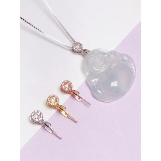 Libiao 18k gold buckle button buddha gong jade buckle cucumber seed buckle 1 card button pendant original oblique hole white gold