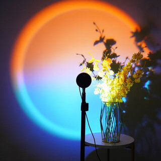 Yaotian sunset ambient light sunset sunset light photography internet celebrity floor lamp sunset red grand circle ambient light high-looking floor model 2.1 meters high daybreak color-30w