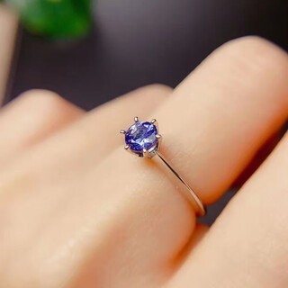 Dl 1998 fat donglai same style tanzanite ring silver natural female blue gem ring overlapping