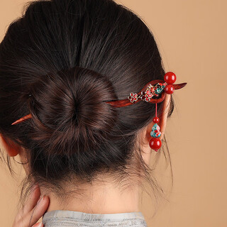 Ancient sayings, modern style, ancient style red sandalwood hairpins, new chinese style sandalwood hairpins, updo hair accessories and cheongsam daily headdress wooden hairpins