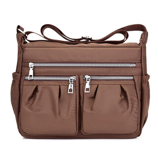 Queenjoy multi-functional single shoulder cross-body bag for women nylon oxford cloth large capacity middle-aged women's bag mother bag mommy bag camel