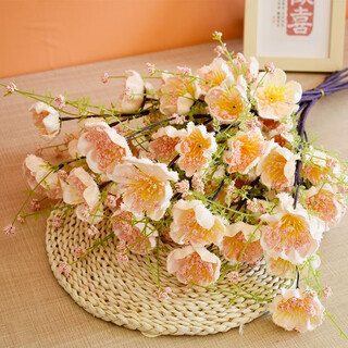 Xushan si hibiscus artificial flower azalea butterfly love flower white butterfly dried flowers guest decoration living room tv cabinet dining table flower arrangement colorful butterfly hibiscus 5 bottles of champagne