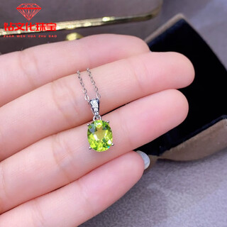 Fat donglai's same style peridot pendant sterling silver plated 18lkl gold l support female raw stone crystal jewelry colored jewelry peridot