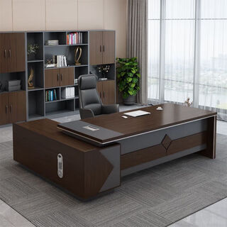 Boss desk, ceo desk, executive desk, single supervisor desk, manager desk, full set of simple office furniture, 1.6m boss desk + side cabinets