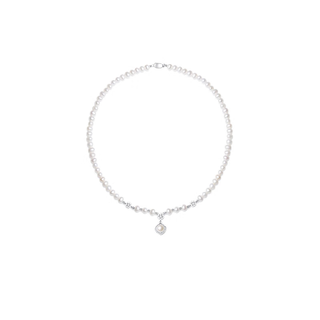 Chi xing pearl necklace women's 2024 new light luxury niche high-quality silver clavicle necklace accessories angel heart pearl necklace