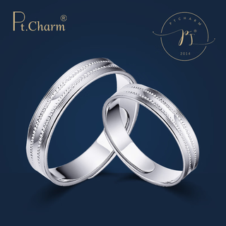 Pt.charm new platinum ring men and women couple ring live adjustable pt950 platinum pair ring gift wedding ring women's ring if not in stock can be customized 3.5g as an example