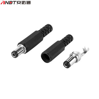 Andatong dc power plug and socket connector male female socket round hole plug 5.5-2.1 (pack of 10)