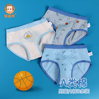 Hengyuanxiang 3-pack 95 combed cotton children's underwear briefs boys underwear thin boys primary and secondary school students underwear basketball star (brief briefs) 3 pairs 150