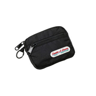 熊游客多功能金属扣零钱包尼龙防水卡包男女钥匙迷你袋挂包男ins斜跨包 黑色