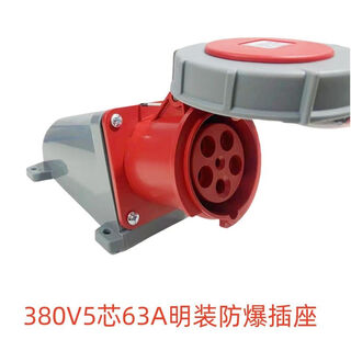 Shantou lincun explosion-proof plug 380v construction site 3-core 4-core 5-core 380v male multi-functional round head 220v industrial aviation 380v 5-core 63a surface-mounted socket