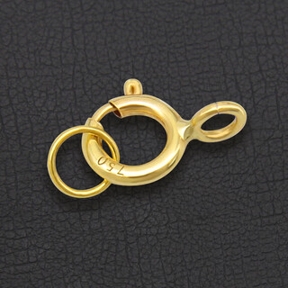 Belloline 18k gold spring buckle color gold platinum au750 pearl necklace bracelet buckle head accessories rose gold diy buckle connector 4.5mm a set 18k yellow (light gold)